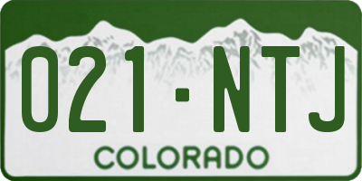 CO license plate 021NTJ