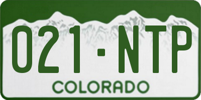 CO license plate 021NTP