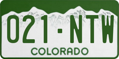 CO license plate 021NTW