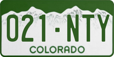 CO license plate 021NTY