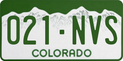 CO license plate 021NVS