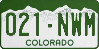 CO license plate 021NWM