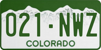 CO license plate 021NWZ