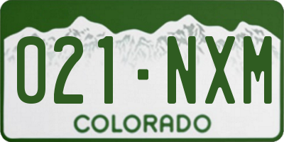 CO license plate 021NXM
