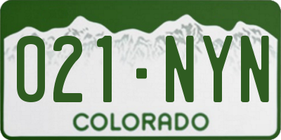 CO license plate 021NYN