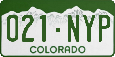 CO license plate 021NYP