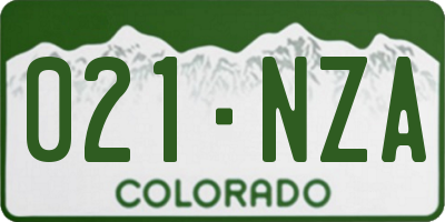 CO license plate 021NZA