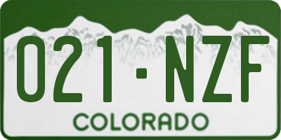 CO license plate 021NZF