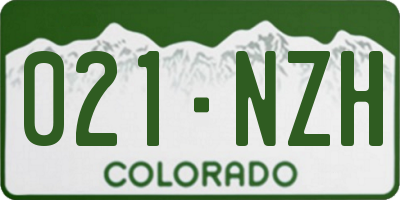 CO license plate 021NZH