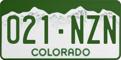 CO license plate 021NZN