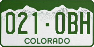 CO license plate 021OBH