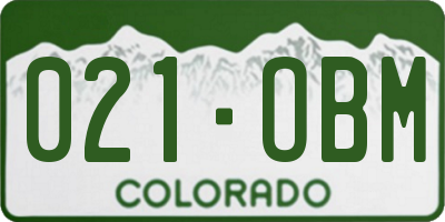 CO license plate 021OBM