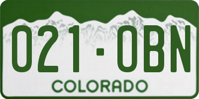 CO license plate 021OBN