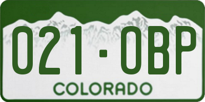 CO license plate 021OBP
