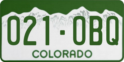CO license plate 021OBQ