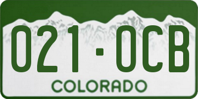 CO license plate 021OCB