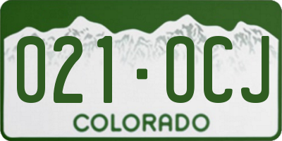 CO license plate 021OCJ