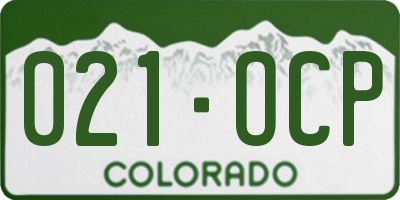 CO license plate 021OCP