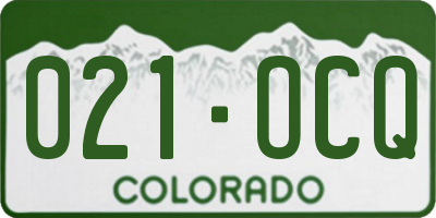 CO license plate 021OCQ