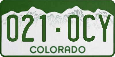 CO license plate 021OCY