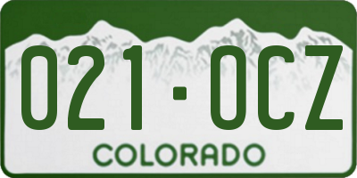 CO license plate 021OCZ