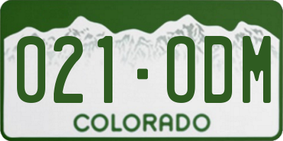CO license plate 021ODM