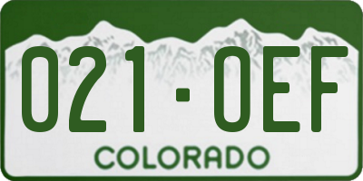 CO license plate 021OEF