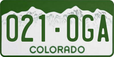 CO license plate 021OGA