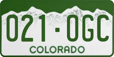 CO license plate 021OGC