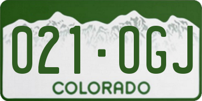 CO license plate 021OGJ
