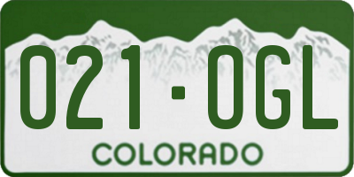 CO license plate 021OGL