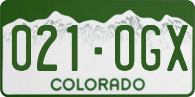 CO license plate 021OGX