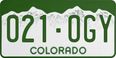 CO license plate 021OGY