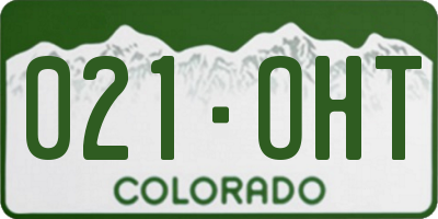 CO license plate 021OHT