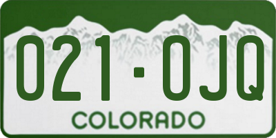 CO license plate 021OJQ