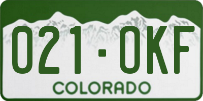 CO license plate 021OKF