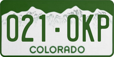 CO license plate 021OKP