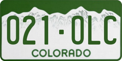 CO license plate 021OLC