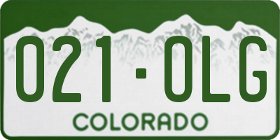 CO license plate 021OLG