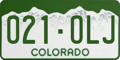 CO license plate 021OLJ