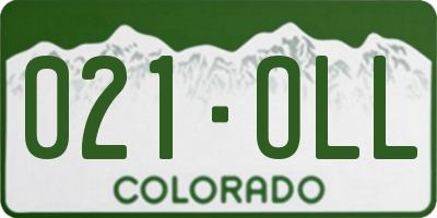 CO license plate 021OLL