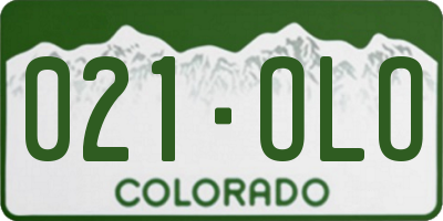 CO license plate 021OLO
