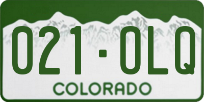CO license plate 021OLQ
