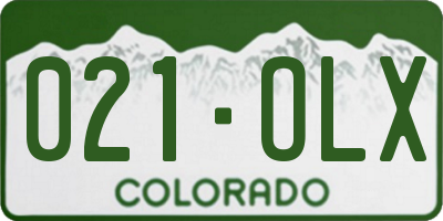CO license plate 021OLX