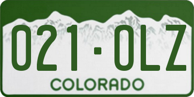 CO license plate 021OLZ