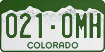 CO license plate 021OMH