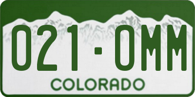 CO license plate 021OMM