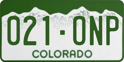 CO license plate 021ONP