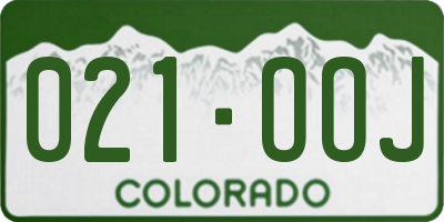 CO license plate 021OOJ