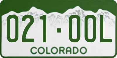 CO license plate 021OOL